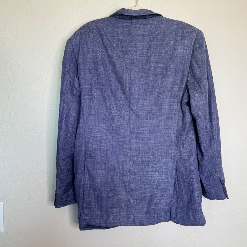 Canali Mens Wool Silk Linen Blazer 36R Blue Excellent 2-Button Sport Coat Preppy - Picture 12 of 12